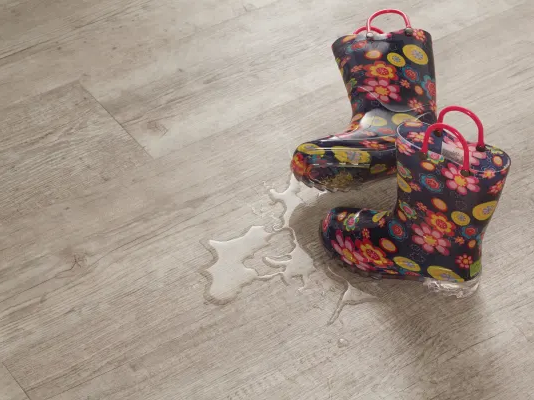 Rainboots on a durable floor in Edwardsville, IL