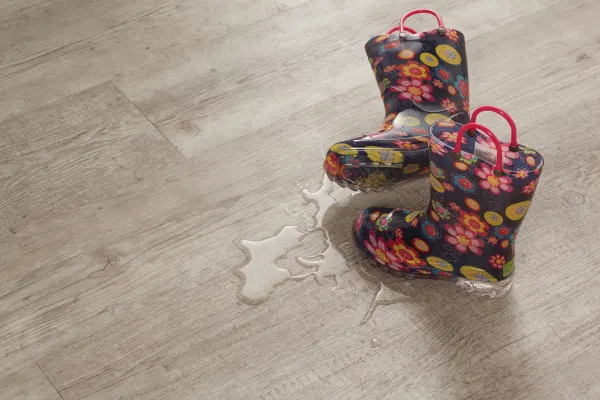 Rainboots on a durable floor